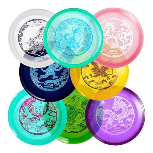 VEVOR Discgolf-Set Starterset (8 STK.), Anfänger-Frisbees für Ganzkörper-Krafttraining, mit Putter, Mid-Range, Driver, PDGA-geprüft, für Garten Rasen Strand Park im Freien von VEVOR