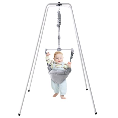 VEVOR Jumper-X Baby Ständer, 35 Pfund (ca. 16 kg) belastbarer Kleinkind 3+ Monate, schnell zusammenklappbarer Indoor-/Outdoor-Pullover, Trainingsgerät, Geschenk für Babys, Grey von VEVOR