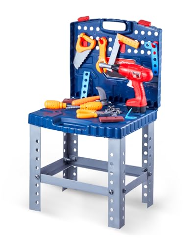 VEVOR Kinder-Werkbank, 56-teiliges Werkzeugset, Spielwerkzeuge mit realistischen Werkzeugen und elektrischer Bohrmaschine, Bauwerkzeug für Kleinkinder, für Kinder ab 3 Jahren VEVOR Kinder-Werkbank, 56-teiliges Werkzeugset, Spielwerkzeuge mit realistischen Werkzeugen und elektrischer Bohrmaschine, Bauwerkzeug für Kleinkinder, für Kinder ab 3 Jahren von VEVOR
