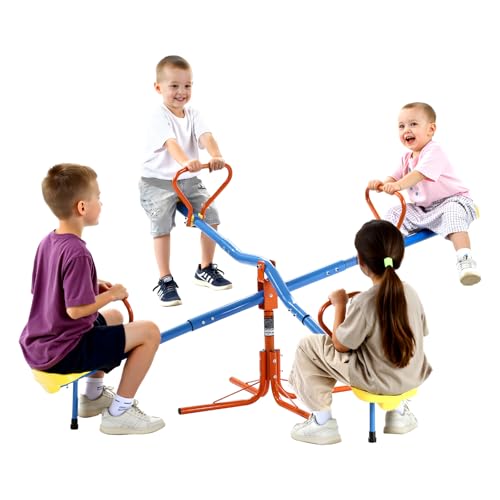 VEVOR Kinderwippe, 45,4 kg Tragkraft pro Sitz, Gartenwippe mit 4-zackigen Stützbeinen, Karussellwippe, 360 Grad drehbar, für Kinder ab 3 Jahren, 4 Sitze Schaukelwippe, 190x190x66 cm VEVOR Kinderwippe, 45,4 kg Tragkraft pro Sitz, Gartenwippe mit 4-zackigen Stützbeinen, Karussellwippe, 360 Grad drehbar, für Kinder ab 3 Jahren, 4 Sitze Schaukelwippe, 190x190x66 cm von VEVOR