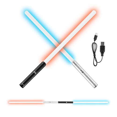 VEVOR Lichtschwert Duell-Lichtschwert 775 mm 2 STK. mit 7 RGB-Farben & 4 Soundmodi & realistischem Griff, wiederaufladbares Leuchtschwert für Erwachsene Weihnachtstag Halloween-Cosplay Geburtstag VEVOR Lichtschwert Duell-Lichtschwert 775 mm 2 STK. mit 7 RGB-Farben & 4 Soundmodi & realistischem Griff, wiederaufladbares Leuchtschwert für Erwachsene Weihnachtstag Halloween-Cosplay Geburtstag von VEVOR