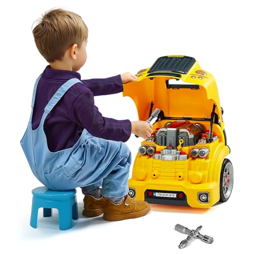 VEVOR Motorspielzeug, 60-teilig, Autoreparaturset für Kinder, mit abnehmbaren Teilen, Lichtern & Geräuschen, Lenkrad & Hupe, Mechaniker-Werkstattset Kleinkinder ab 3 Jahren, Gelb VEVOR Motorspielzeug, 60-teilig, Autoreparaturset für Kinder, mit abnehmbaren Teilen, Lichtern & Geräuschen, Lenkrad & Hupe, Mechaniker-Werkstattset Kleinkinder ab 3 Jahren, Gelb von VEVOR
