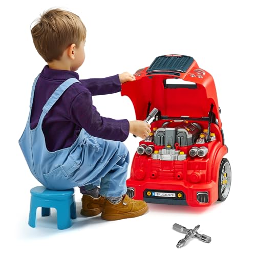 VEVOR Motorspielzeug, 60-teilig, Autoreparaturset für Kinder, mit abnehmbaren Teilen, Lichtern & Geräuschen, Lenkrad & Hupe, Mechaniker-Werkstattset für Kinder für Kleinkinder ab 3 Jahren, Rot VEVOR Motorspielzeug, 60-teilig, Autoreparaturset für Kinder, mit abnehmbaren Teilen, Lichtern & Geräuschen, Lenkrad & Hupe, Mechaniker-Werkstattset für Kinder für Kleinkinder ab 3 Jahren, Rot von VEVOR