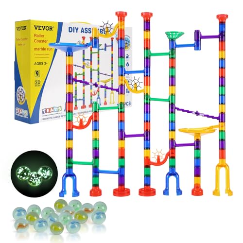 VEVOR Murmelbahn Set 145-teiliges Murmellabyrinth Baustein Denkspiel, mit 5 im Dunkeln leuchtenden Murmeln + 40 Glasmurmeln, pädagogisches Lernrennbahn-Mint-Spielzeug, für Kinder ab 3 Jahren VEVOR Murmelbahn Set 145-teiliges Murmellabyrinth Baustein Denkspiel, mit 5 im Dunkeln leuchtenden Murmeln + 40 Glasmurmeln, pädagogisches Lernrennbahn-Mint-Spielzeug, für Kinder ab 3 Jahren von VEVOR