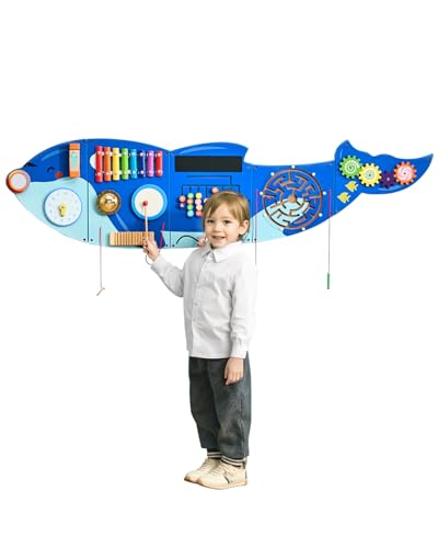 VEVOR Orca Aktivitätswand, Busy Board Panels, 12 Spiele, Montessori Sensory Wall Spielzeug für Kinder von 3–12 Jahren, Lernaktivitätszentrum, ideal für Spielzimmer, Kindergarten, Klassenzimmer VEVOR Orca Aktivitätswand, Busy Board Panels, 12 Spiele, Montessori Sensory Wall Spielzeug für Kinder von 3–12 Jahren, Lernaktivitätszentrum, ideal für Spielzimmer, Kindergarten, Klassenzimmer von VEVOR