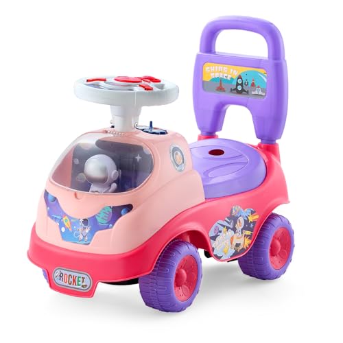 VEVOR Rutschauto, Rutscher für Kleinkinder, Rutschfahrzeug mit Hupe und Musik, 22 kg Tragkraft, Stauraum unter dem Sitz, Lauflernhilfe für Kleinkinder von 19 bis 36 Monaten, Rosa von VEVOR