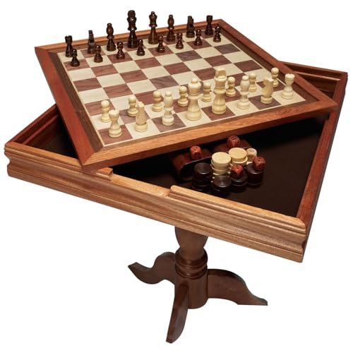 VEVOR Schachspiel aus Holz, 650 x 650 x 675 mm Schachspielset, Desktop Schachbrettspiele mit Schachfiguren, Schachset Set für Party Familie Aktivitäten, Reiseschach, Kinder, Chess Board von VEVOR