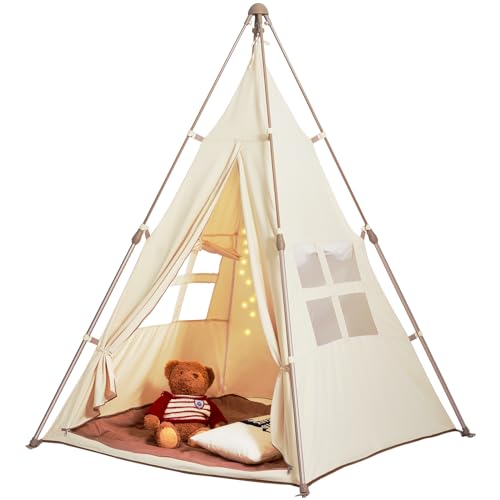 VEVOR Spielzelt für Kinder, Tipi-Zelt für Kinder von 1–5 Jahren, faltbares Kleinkinderzelt mit Matte und Tragetasche, Zelt für Kinder mit Fenstern für drinnen und draußen, Kinderzelt VEVOR Spielzelt für Kinder, Tipi-Zelt für Kinder von 1–5 Jahren, faltbares Kleinkinderzelt mit Matte und Tragetasche, Zelt für Kinder mit Fenstern für drinnen und draußen, Kinderzelt von VEVOR
