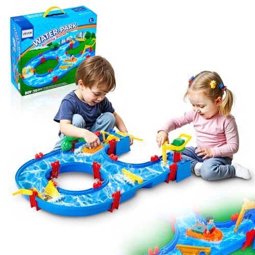 VEVOR Wassertisch, Wasserspiel-Wasserweg für Kinder, Sommer-Wasserpark-Spielset im Freien mit 39-teiligem Zubehör für den Garten, Rasen, Strand, Spieltisch für Jungen und Mädchen ab 3 Jahren VEVOR Wassertisch, Wasserspiel-Wasserweg für Kinder, Sommer-Wasserpark-Spielset im Freien mit 39-teiligem Zubehör für den Garten, Rasen, Strand, Spieltisch für Jungen und Mädchen ab 3 Jahren von VEVOR