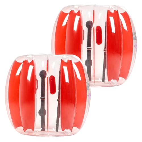 VEVOR aufblasbare Bumper Ball Bumper Stoßball (2 STK.) 0,9 m, strapazierfähiger 0,3 mm Dicker PVC-Bubble Knocker Kollisionsball für Outdoor-Sportteamspiele Spielzeug für Hof Park (rote Streifen) von VEVOR