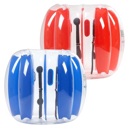 VEVOR aufblasbare Bumper Ball Stoßball (2 STK.) 1,2 m, strapazierfähiger 0,5 mm Dicker PVC-Bubble Knocker Kollisionsball für Outdoor-Sportteamspiele Spielzeug für Park (rote + blau Streifen) von VEVOR