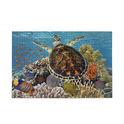 Grüne Schildkrötenpuzzle zum Schwimmen, Ozeanblau, rotes Meer, für Kinder und Erwachsene, 500 Stück, lustige Lernspiele, Geburtstagsgeschenk, Kunst, Heimdekoration, Größe Grüne Schildkrötenpuzzle zum Schwimmen, Ozeanblau, rotes Meer, für Kinder und Erwachsene, 500 Stück, lustige Lernspiele, Geburtstagsgeschenk, Kunst, Heimdekoration, Größe von VEWETOL