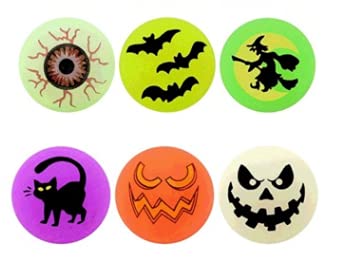 VEYLIN 30 Stück Halloween Flummis – 32mm Nachtleuchtende Hüpfbälle – Halloween Mitgebsel für Kinder, Süßes oder Saures, Partyspiele, Kindergeburtstag, Halloween Giveaways von VEYLIN