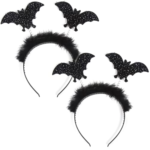 VEYLIN Fledermaus-Haarband mit Plüsch-Haarreif Fledermaus-Haarband Stirnband Vampir-Headwear Karneval Fasching Halloween Party Kostüm grusiges Horror-Accessoire Damen Herren von VEYLIN