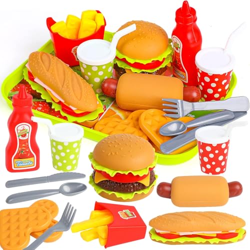 VEYLIN Kinderküche Zubehör Lebensmittel Spielzeug, Kinder Hamburger Küchenspielzeug Rollenspiele, Pädagogisches Lernspielzeug Geschenk für Mädchen Jungen VEYLIN Kinderküche Zubehör Lebensmittel Spielzeug, Kinder Hamburger Küchenspielzeug Rollenspiele, Pädagogisches Lernspielzeug Geschenk für Mädchen Jungen von VEYLIN