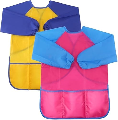 VEYLIN Malschürzen mit Taschen für Kinder im Alter von 2–8 Jahren, 2 Stück von VEYLIN