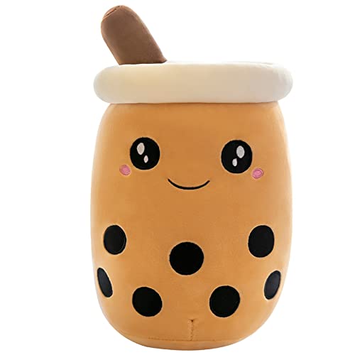 VEghee Boba plushie, Bubble Tea Kuscheltier Plüschtier, Boba Tee Süße Kissen Plushie, Soft Plüsch Kissen Puppe Kinderspielzeug für Party Gefälligkeiten (Brown, 24cm/9.44inch) von VEghee