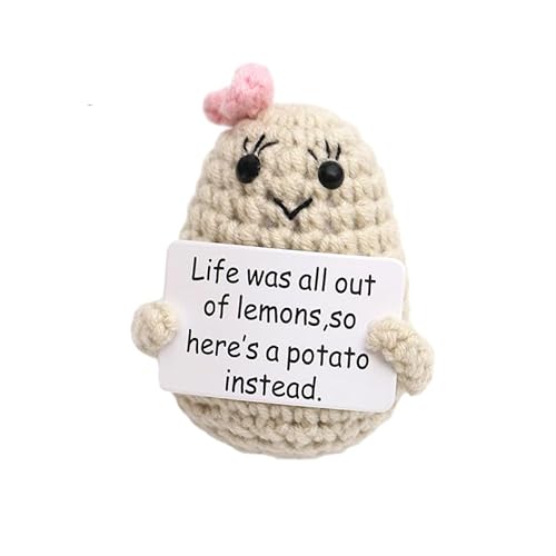 VEghee Creative Pocket Hug Life was All Out, Knitted Wool Potato Doll, Best Gift Boyfriend and Girlfriend Gifts, Sick, Birthday Gift Party, Christmas Decoration Gift (White) von VEghee