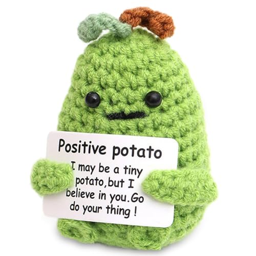 VEghee Creative Pocket Hug Positive Potato, Knitted Wool Potato Doll, Best Gift Boyfriend and Girlfriend Gifts, Sick, Birthday Gift Party, Christmas Decoration Gift (Green) von VEghee