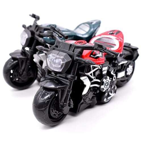 VEghee Legierung Motorrad Spielzeug, Hoch Simulation Motorrad Modell Pull-Back Fahrzeug Spielzeug für Kinder Intellektuelles Spielzeug Geschenkset - 2pcs von VEghee