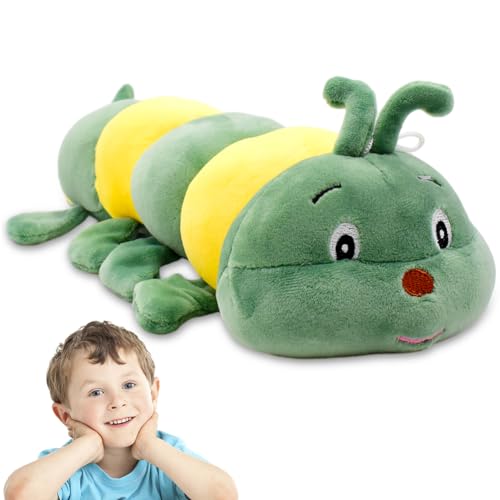 VEghee Raupe Kuscheltier Puppe, Raupe Kuscheltier, Grüne Raupe Nimmersatt Plüschtiere, Tolles Geschenk für Jungen Und Mädchen Zum Fantasievollen Spielen.(28 cm) von VEghee