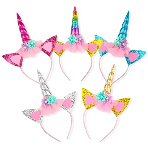 VFANDV Einhorn Stirnband, 5 Stück Einhorn Haarreif Kinder, Kindergeburtstag Haarreif, Einhorn Geburtstag Head Accessoires Party Dekoration, Kopfschmuck für Mädchen Geburtstag VFANDV Einhorn Stirnband, 5 Stück Einhorn Haarreif Kinder, Kindergeburtstag Haarreif, Einhorn Geburtstag Head Accessoires Party Dekoration, Kopfschmuck für Mädchen Geburtstag von VFANDV