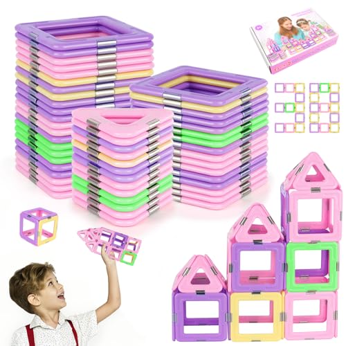 VFANDV Magnetische Bausteine, 38 Pieces Magnetic Building Blocks Magnetic Toy Magnets for Children - Creativity Educational Toy for Kids 3 4 5 6 7 8 Years Birthday Gifts von VFANDV