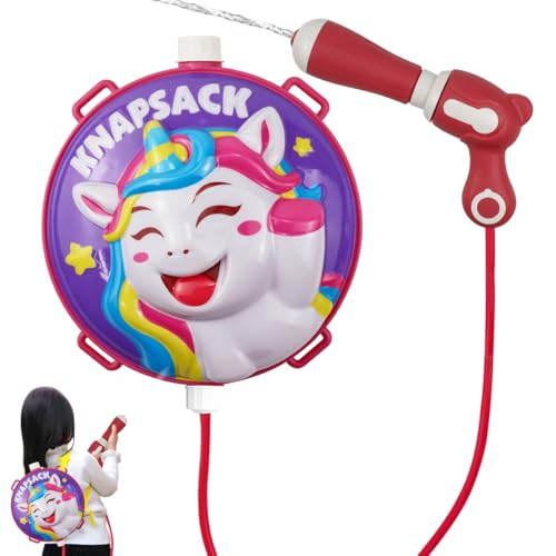 2000ml Wasserpistole Cartoon Wasserpistole mit Tankrucksack Kinder Outdoor Spielzeug Sommer Wassersport Verstellbare Träger Spritzpistole für Outdoor Aktivitätsspiele und Party Strand Garten Pool von VFFNFF