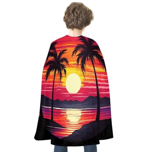 VFKLT Doppelseitiger Halloween-Umhang, Palmen-Sonnenuntergang-Design, bedruckt, Halloween-Vampirumhang, Party-Kostüme für Damen und Herren VFKLT Doppelseitiger Halloween-Umhang, Palmen-Sonnenuntergang-Design, bedruckt, Halloween-Vampirumhang, Party-Kostüme für Damen und Herren von VFKLT
