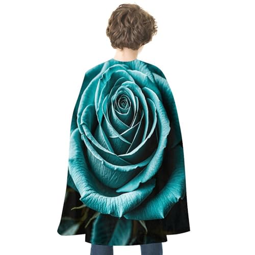 VFKLT Doppelseitiger Halloween-Umhang, blaugrün-graue Rose, bedruckt, Halloween-Vampirumhang, Party-Kostüme für Damen und Herren VFKLT Doppelseitiger Halloween-Umhang, blaugrün-graue Rose, bedruckt, Halloween-Vampirumhang, Party-Kostüme für Damen und Herren von VFKLT