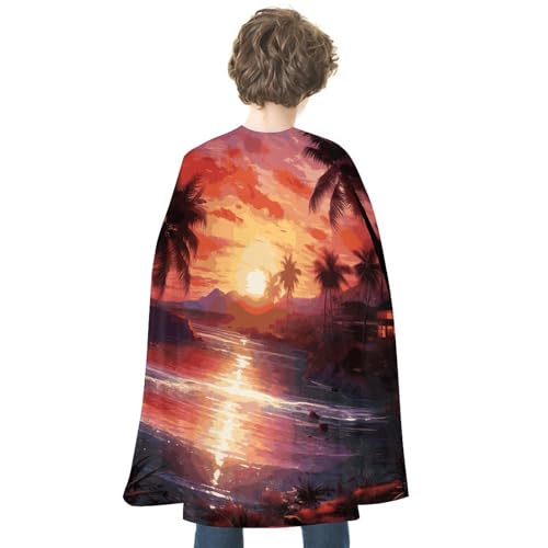 VFKLT Doppelseitiger Halloween-Umhang, farbenfroher tropischer Sonnenuntergang, bedruckt, Halloween-Vampirumhang, Party-Kostüme für Damen und Herren VFKLT Doppelseitiger Halloween-Umhang, farbenfroher tropischer Sonnenuntergang, bedruckt, Halloween-Vampirumhang, Party-Kostüme für Damen und Herren von VFKLT