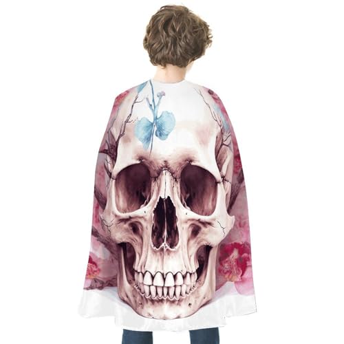 VFKLT Doppelseitiger Halloween-Umhang, menschlicher Totenkopf, rosa Blumen, bedruckt, Halloween-Vampirumhang, Party-Kostüme für Männer und Frauen VFKLT Doppelseitiger Halloween-Umhang, menschlicher Totenkopf, rosa Blumen, bedruckt, Halloween-Vampirumhang, Party-Kostüme für Männer und Frauen von VFKLT