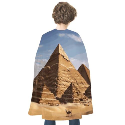 VFKLT Halloween Doppelseitiger Umhang, Alte Ägypten Pyramide Gedruckt Halloween Vampir Umhang Party Kostüme für Männer und Frauen von VFKLT