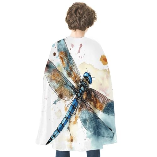 VFKLT Halloween Doppelseitiger Umhang, Aquarell Libelle Gedruckt Halloween Vampir Umhang Party Kostüme für Männer und Frauen von VFKLT