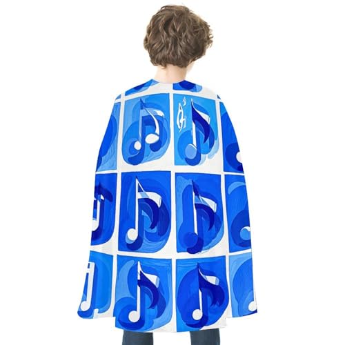 VFKLT Halloween Doppelseitiger Umhang, Blaue Musiknoten Gedruckt Halloween Vampir Umhang Party Kostüme für Damen und Herren von VFKLT