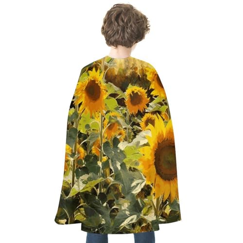 VFKLT Halloween Doppelseitiger Umhang, Sonnenblumen nach Regen gedruckt Halloween Vampir Umhang Party Kostüme für Männer und Frauen von VFKLT