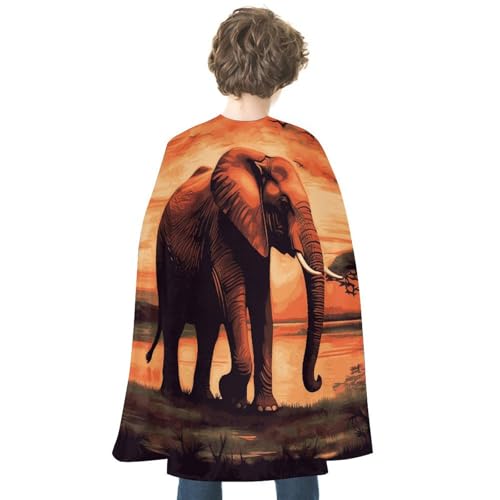 VFKLT Halloween Doppelseitiger Umhang, Sonnenuntergang Elefant Gedruckt Halloween Vampir Umhang Party Kostüme für Damen und Herren VFKLT Halloween Doppelseitiger Umhang, Sonnenuntergang Elefant Gedruckt Halloween Vampir Umhang Party Kostüme für Damen und Herren von VFKLT