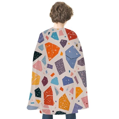 VFKLT Halloween Doppelseitiger Umhang, Terrazzo Marmor Pastell Gedruckt Halloween Vampir Umhang Party Kostüme für Damen und Herren von VFKLT