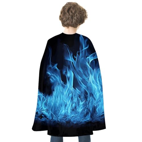VFKLT Halloween Doppelseitiger Umhang, blaue Flamme gedruckt Halloween Vampir Umhang Party Kostüme für Männer und Frauen von VFKLT