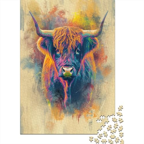Hochlandrinder Puzzle 1000 Teile Erwachsene Puzzles Für Erwachsene Klassische Puzzles 1000 Teile Erwachsene Puzzlespiel Schwer Pädagogisches Spielzeug Erwachsene Kinder Puzzel 1000pcs (75x50cm) von VFKLZCNYR