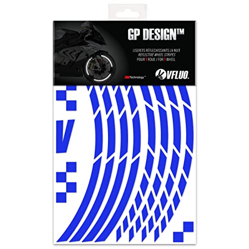 VFLUO - Kit Reflektierende Felgenrandaufkleber GP Motorrad, Aufkleber für 1 Rad 3M™-Technologie™, 360°-Kreis - Hohe Sichtbarkeit von der Seite – Diskret und Design – Einfache Installation von VFLUO