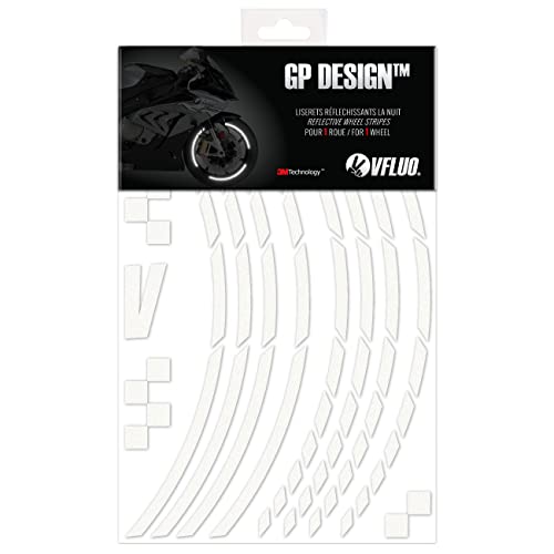 VFLUO - Kit Reflektierende Felgenrandaufkleber GP Motorrad, Aufkleber für 1 Rad 3M™-Technologie™, 360°-Kreis - Hohe Sichtbarkeit von der Seite – Diskret und Design – Einfache Installation von VFLUO