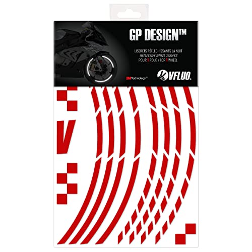 VFLUO - Kit Reflektierende Felgenrandaufkleber GP Motorrad, Aufkleber für 1 Rad 3M™-Technologie™, 360°-Kreis - Hohe Sichtbarkeit von der Seite – Diskret und Design – Einfache Installation von VFLUO