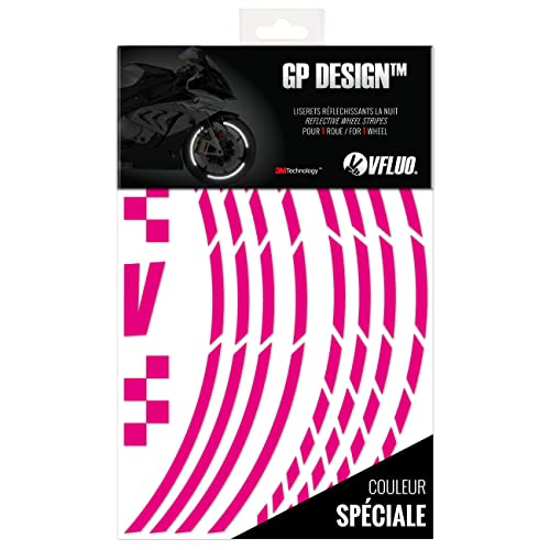 VFLUO - Kit Reflektierende Felgenrandaufkleber GP Motorrad, Aufkleber für 1 Rad 3M™-Technologie™, 360°-Kreis - Hohe Sichtbarkeit von der Seite – Diskret und Design – Einfache Installation von VFLUO