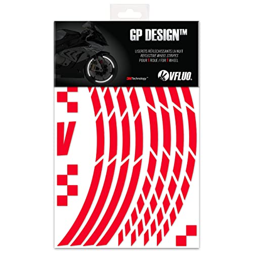 VFLUO - Kit Reflektierende Felgenrandaufkleber GP Motorrad, Aufkleber für 1 Rad 3M™-Technologie™, 360°-Kreis - Hohe Sichtbarkeit von der Seite – Diskret und Design – Einfache Installation von VFLUO