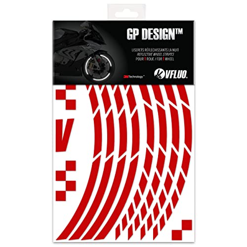 VFLUO - Kit Reflektierende Felgenrandaufkleber GP Motorrad, Aufkleber für 1 Rad 3M™-Technologie™, 360°-Kreis - Hohe Sichtbarkeit von der Seite – Diskret und Design – Einfache Installation von VFLUO