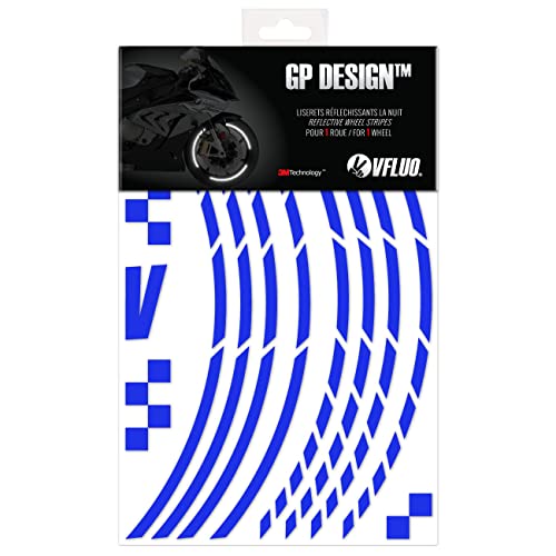 VFLUO - Kit Reflektierende Felgenrandaufkleber GP Motorrad, Aufkleber für 1 Rad 3M™-Technologie™, 360°-Kreis - Hohe Sichtbarkeit von der Seite – Diskret und Design – Einfache Installation von VFLUO