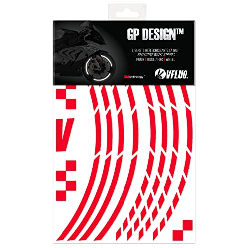 VFLUO - Kit Reflektierende Felgenrandaufkleber GP Motorrad, Aufkleber für 1 Rad 3M™-Technologie™, 360°-Kreis - Hohe Sichtbarkeit von der Seite – Diskret und Design – Einfache Installation von VFLUO