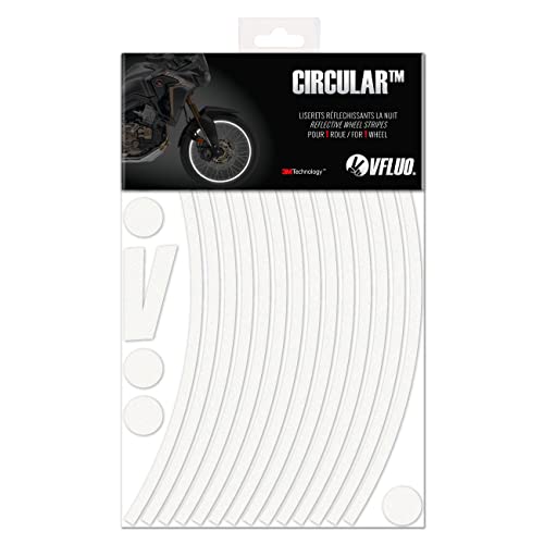VFLUO - Kit Reflektierende Felgenrandaufkleber Motorrad, Aufkleber für 1 Rad 3M™-Technologie™, 360°-Kreis - Hohe Sichtbarkeit von der Seite – Diskret und Design – Einfache Installation von VFLUO
