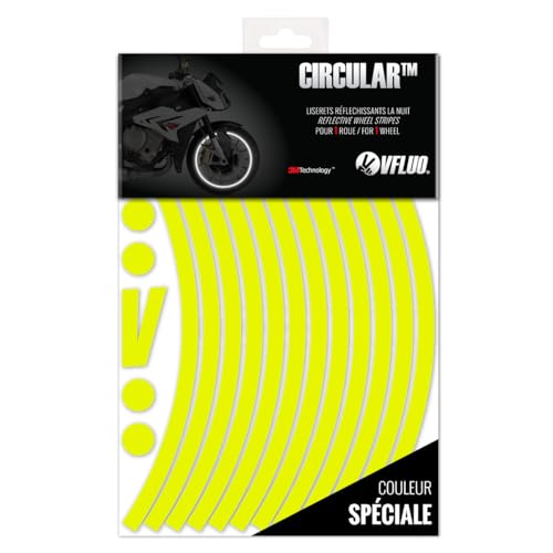 VFLUO - Kit Reflektierende Felgenrandaufkleber Motorrad, Aufkleber für 1 Rad 3M™-Technologie™, 360°-Kreis - Hohe Sichtbarkeit von der Seite – Diskret und Design – Einfache Installation von VFLUO